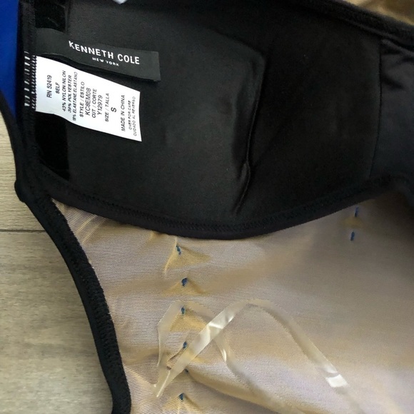 Kenneth Cole Black Blue One Piece Cutout Swimsuit S - Picture 10 of 11